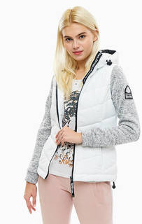 Белая куртка с трикотажными рукавами Superdry