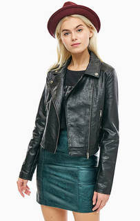 Черная куртка косуха Pepe Jeans
