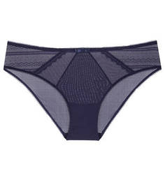 Синие трусы-слипы с прозрачными вставками DIM