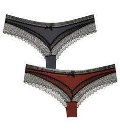 Комплект из двух хлопковых трусов-бразилиана DIM