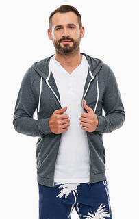 Серая толстовка с капюшоном Tom Tailor Denim