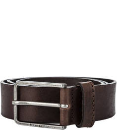 Коричневый кожаный ремень со стальной пряжкой Marc Opolo