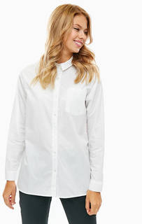 Белая хлопковая рубашка совбодного кроя Ichi