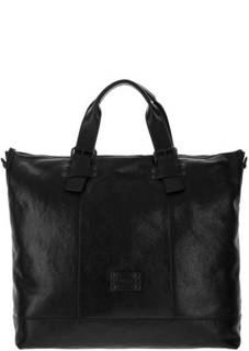 Черная дорожная сумка из натуральной кожи Gianni Conti