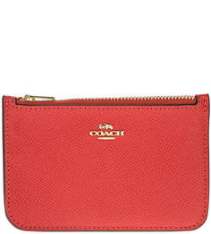 Кожаная визитница на молнии Coach