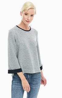 Серый хлопковый свитшот с рукавами три четверти Tommy Hilfiger