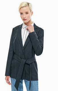 Длинный синий пиджак с застежкой на кнопку Tommy Hilfiger