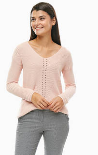 Розовый джемпер с треугольным вырезом TOM Tailor