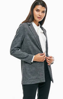 Удлиненный трикотажный пиджак в клетку Tom Tailor Denim