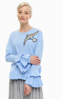 Синий хлопковый свитшот с яркой нашивкой Rich&;Royal