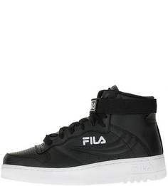 Высокие черные кеды из натуральной кожи Fila