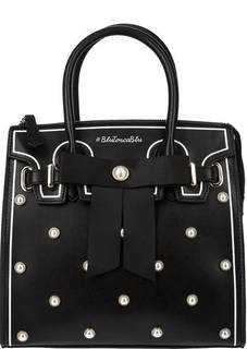 Сумка-рюкзак черного цвета с отделкой камнями Tosca Blu