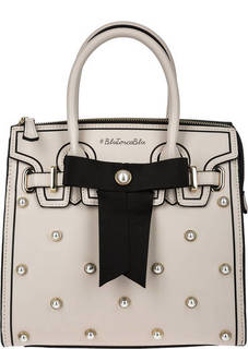 Сумка-рюкзак бежевого цвета с отделкой камнями Tosca Blu