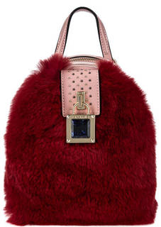 Маленький лаковый рюкзак с меховой отделкой Cromia