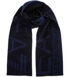 Трикотажный шарф с логотипом бренда EA7