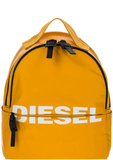 Желтый рюкзак с логотипом бренда Diesel