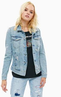 Джинсовая куртка с потертостями и вышивкой G Star Raw