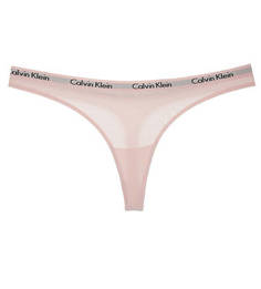 Хлопковые трусы-стринги кораллового цвета Calvin Klein