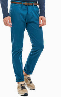 Бирюзовые хлопковые брюки чиносы TOM Tailor