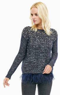 Синий джемпер с открытой спиной и дополнительным топом Liu Jo