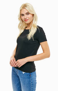 Однотонная черная футболка с короткими рукавами Mavi