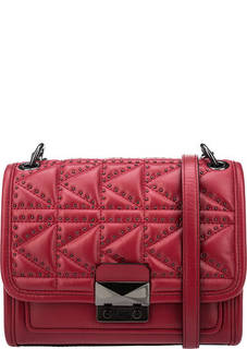 Красная стеганая сумка из натуральной кожи Karl Lagerfeld