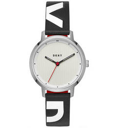 Кварцевые часы с логотипом бренда на браслете Dkny