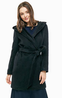 Черное демисезонное пальто с капюшоном Pennyblack