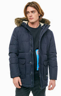 Синий пуховик с карманами Calvin Klein