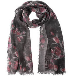 Серый полушерстяной палантин Fraas