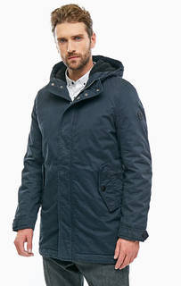 Синяя хлопковая парка с капюшоном S.Oliver