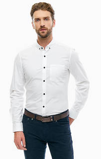 Белая хлопковая рубашка с карманом S.Oliver