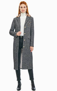 Пальто прямого кроя с декоративной отделкой Trussardi Jeans