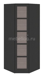 Шкаф платяной угловой Токио СМ-131.09.001 венге цаво/венге цаво/каналы дуба Мебель Трия