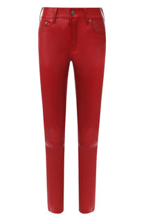Кожаные брюки прямого кроя Polo Ralph Lauren