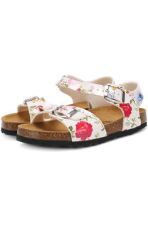 Сандалии с принтом и ремешками Monnalisa