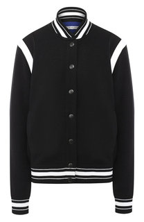 Шерстяной бомбер с контрастной отделкой Givenchy