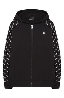 Хлопковый кардиган на молнии с капюшоном Young Versace