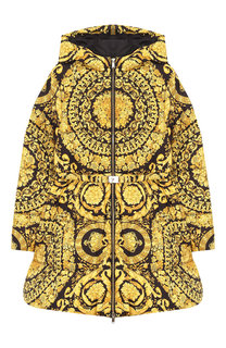 Пальто на молнии с капюшоном Young Versace