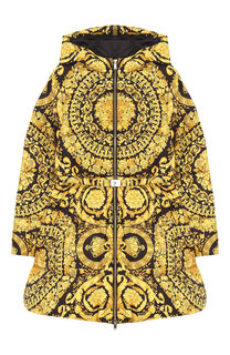 Пальто на молнии с капюшоном Young Versace