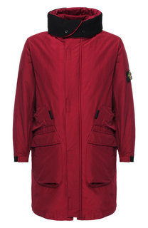 Утепленная парка на молнии с капюшоном Stone Island