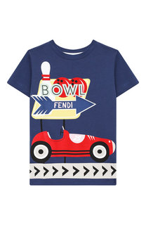 Хлопковая футболка с принтом Fendi