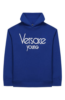 Хлопковое худи с логотипом бренда Young Versace