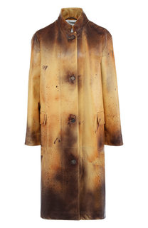 Кожаное пальто свободного кроя с эффектом деграде CALVIN KLEIN 205W39NYC