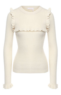 Шерстяной пуловер с оборками See by Chloé
