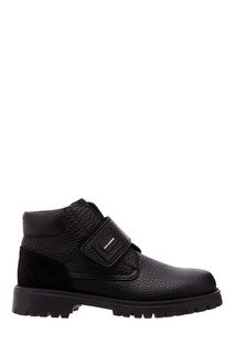 Черные кожаные ботинки с логотипом Dolce&Gabbana Children