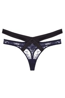 Трусики стринги Oriah черные с синим Agent Provocateur