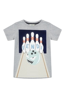 Серая футболка с рисунком Fendi Kids