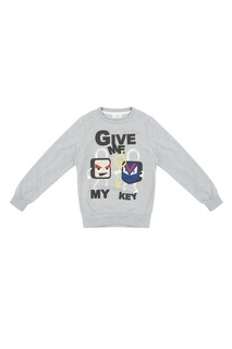 Серый свитшот с ярким принтом Fendi Kids