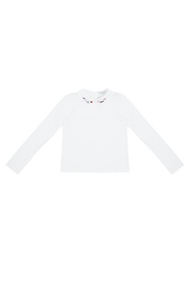 Белая блузка с вышивкой Dolce&Gabbana Children